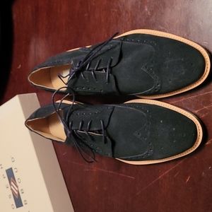 Joseph Abboud Blue Suede Short Wing Tips Size 10D